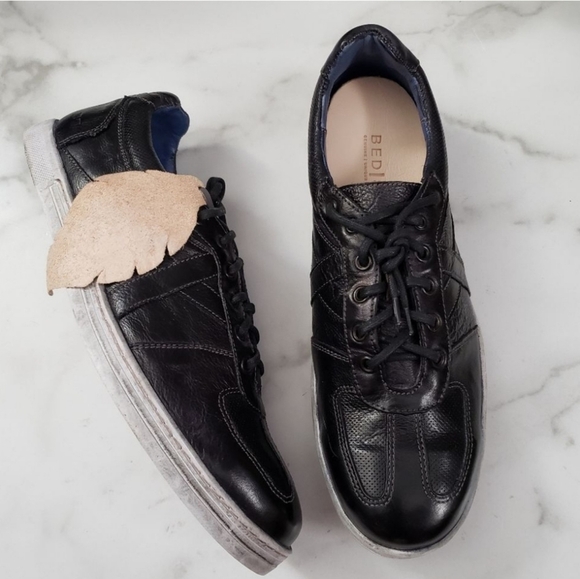 Bed Stu Muller Sneakers Navy Rustic  Leather Factory Distressed Low Top - Picture 2 of 8